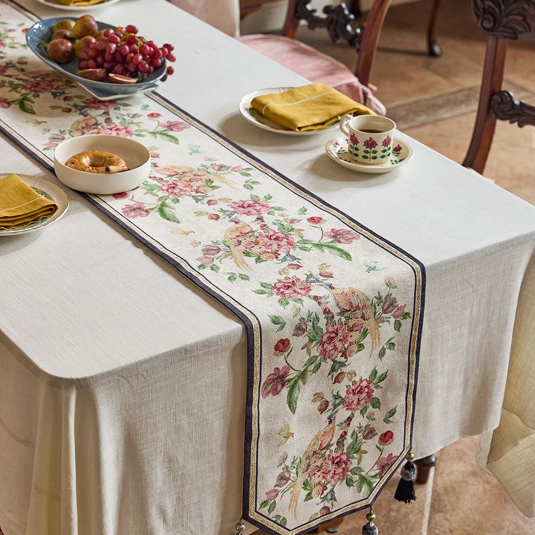 Chinese Style Table Runner Luxury Cabinet Cover Table Decoration And Accessories Hotel Restaurant Moisture-Proof And Dust-Proof