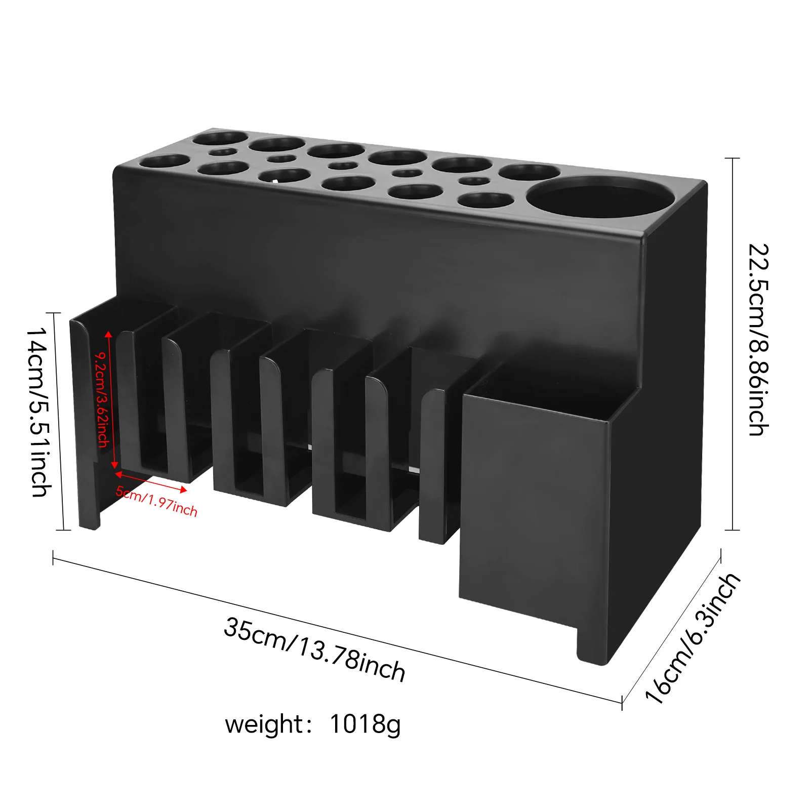 Professional Salon Wall Mounted Tool Storage Rack, Barber Hair Dryer Holder Organizer For Scissors Clipper Styling Accessories