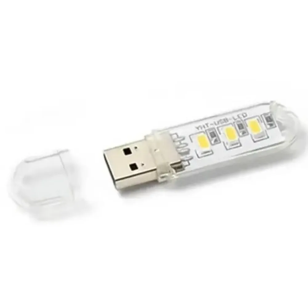 Portable 3LED USB Night Light 5V DC Mini Night Lamp White Light Book Reading Flashlight for Lighting Computer