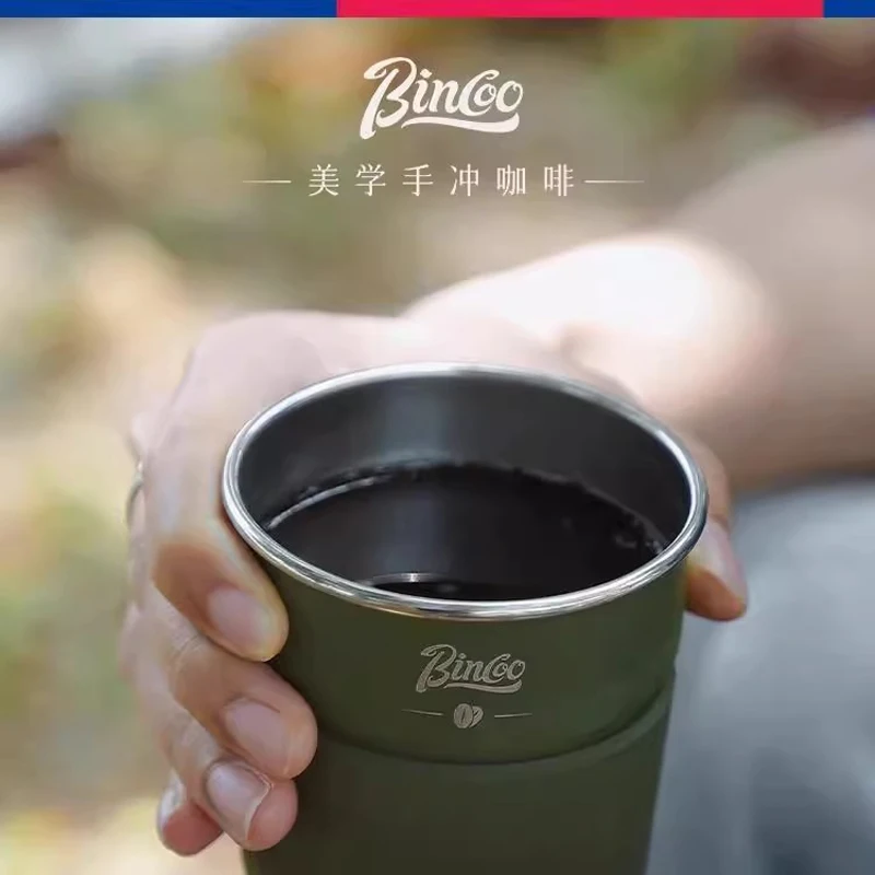 Bincoo Outdoor Camping Style Coffee Cup 304 Stainless Steel Water Cup Hand-Brewed Coffee Utensil Equipment Portable Cup