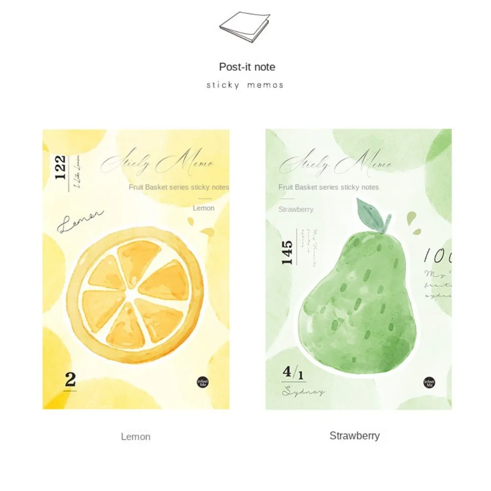 Special-shaped Cute Fruit Sticky Note Memo Pad Stationery Fruit Sticker Bookmark Sticker Self Adhesive Creative Notepad