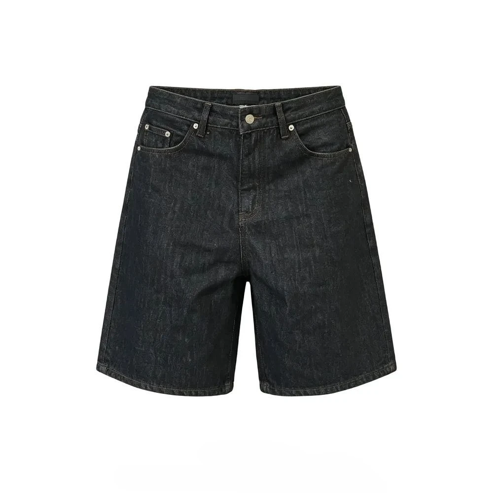Summer Women's Simple Solid-colored Denim Shorts Streetwear Casual Pants Young Girls Mid-calf Trousers Female Mini Sweatpants