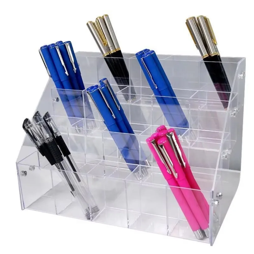 

2/3/4/5 Layer Mark Pen Holder Transparent Acrylic Makeup Brush Holder Multifunction Ladder Type Pencil Organizer Stationery Shop