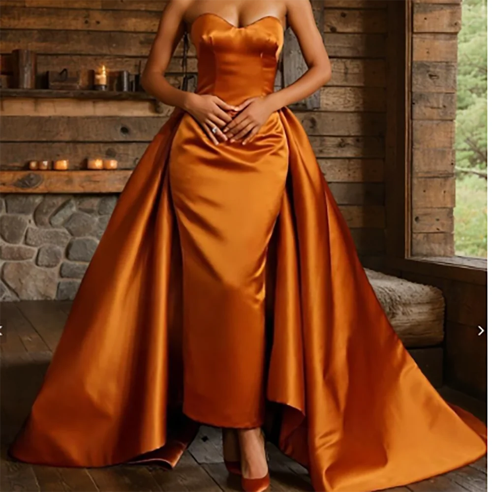 

Classic Satin Sweetheart Sleeveless Staright Formal Evening Dresses Birthday Party Prom Gowns Customized