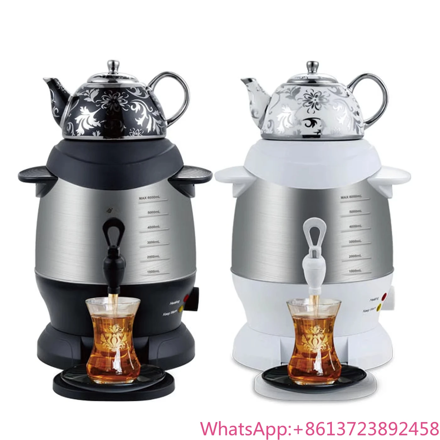 

Electric Samovar White Ceramic Enamel Electric Kettle Water Kettle Thermostat Samovar Tea Maker
