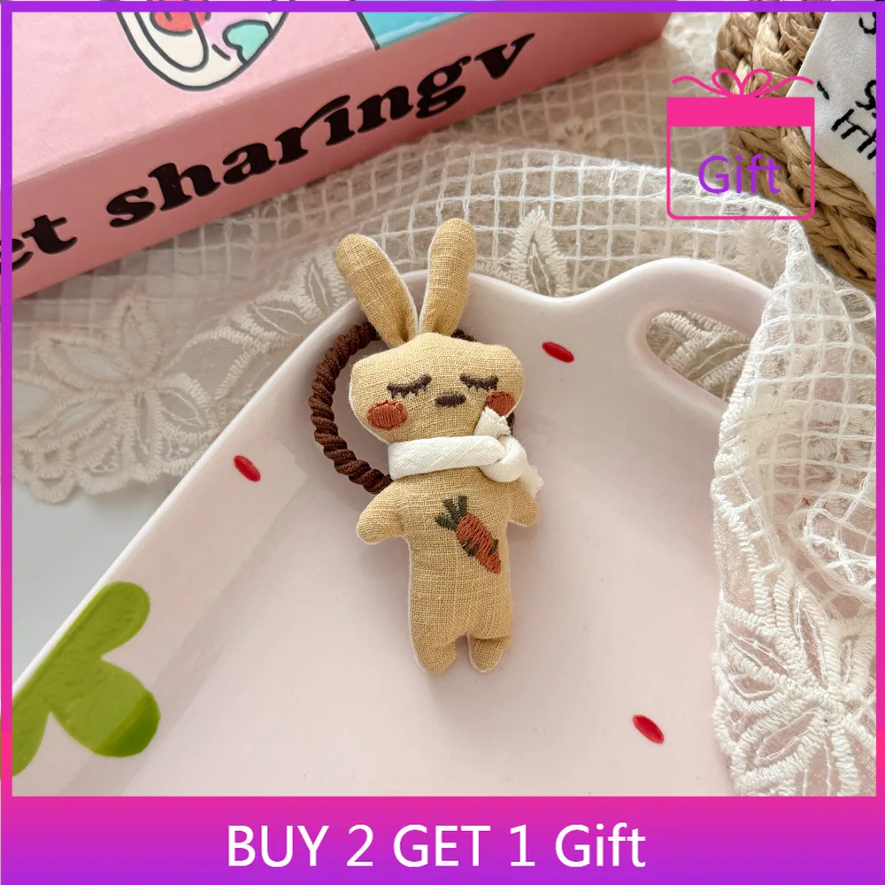 

Высокоэластичная резинка для волос, цельная резинка для волос ручной работы из ткани кролика для девочек, нежная эластичная милая резинка для волос