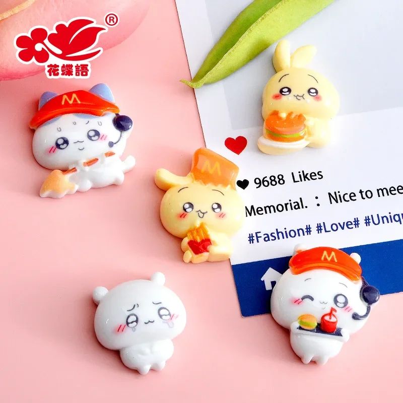 كرتون أوساجي واو كبوشون راتنج طعام مسطح الظهر ، مواد مشغولات يدوية ذاتية الصنع ، سحر صناعة المجوهرات ، 5 من من DIY #3