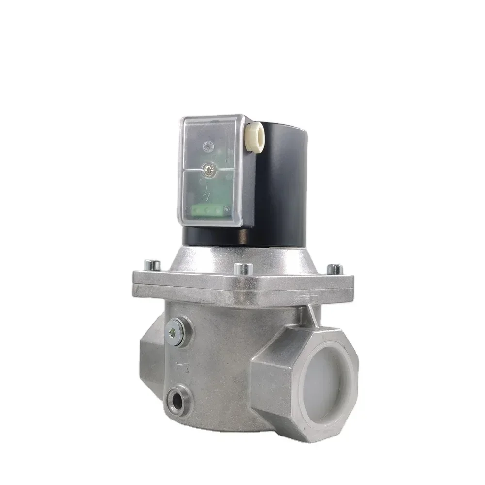 Adjustable flow fast opening and fast closing gas solenoid valve for industrial burner