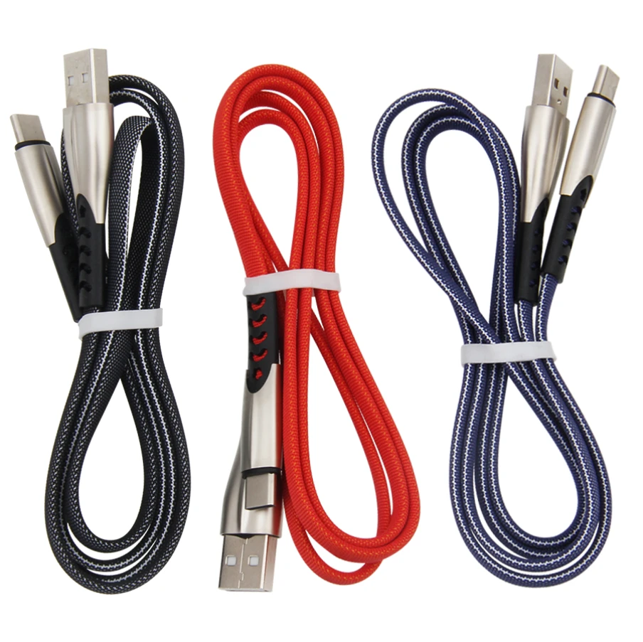 

100pcs Zinc Alloy Braided Micro USB Type C Fast Charging Cable Mobile Phone Charge Cables for iPhone 13 11 XS X Samsung Huawei