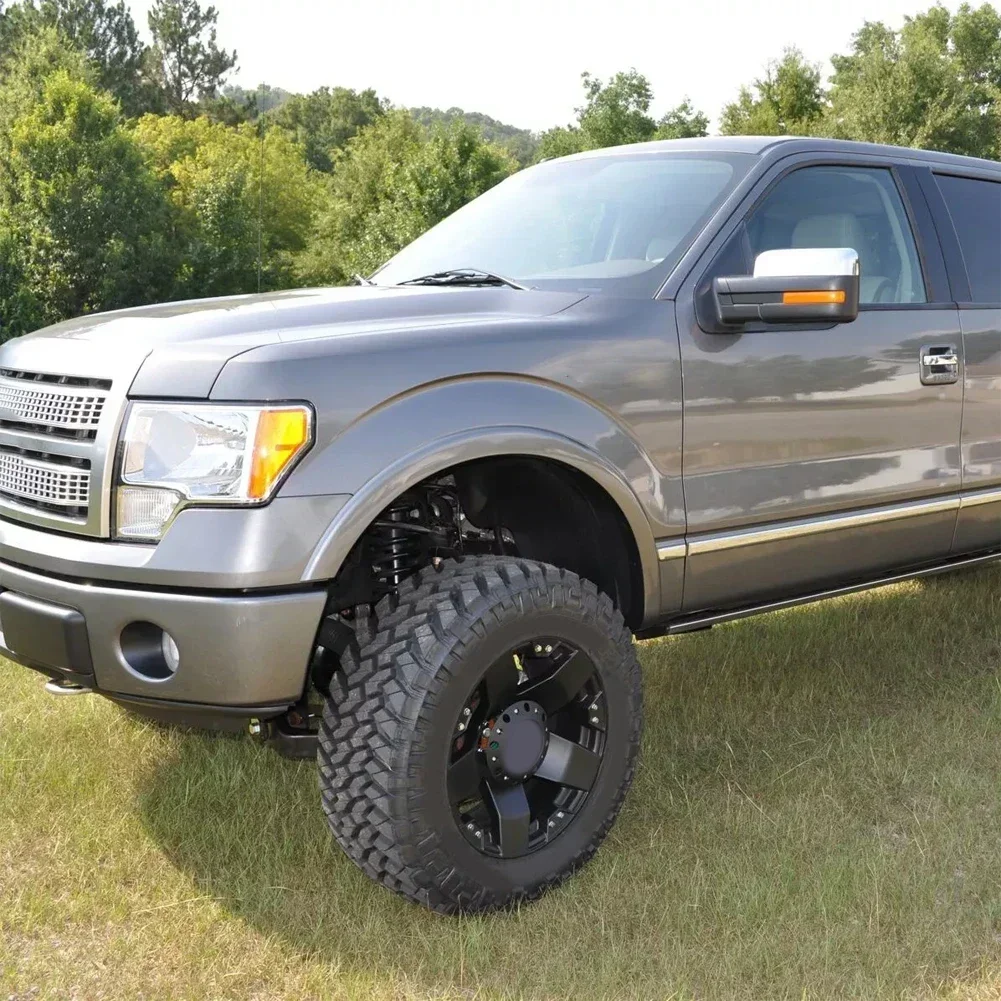 2pcs Chrome Top Half Mirror Covers For Ford F-150 09-14 2 Door 4 Door Side View Easy Installation Waterproof Car Accessories
