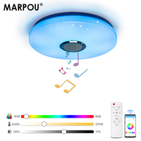 MARPOU RGB LED Ceiling Lamp with Speaker APP Remote Control Dimmable Modern Home Smart Ceiling Music Light Bedroom Living Room