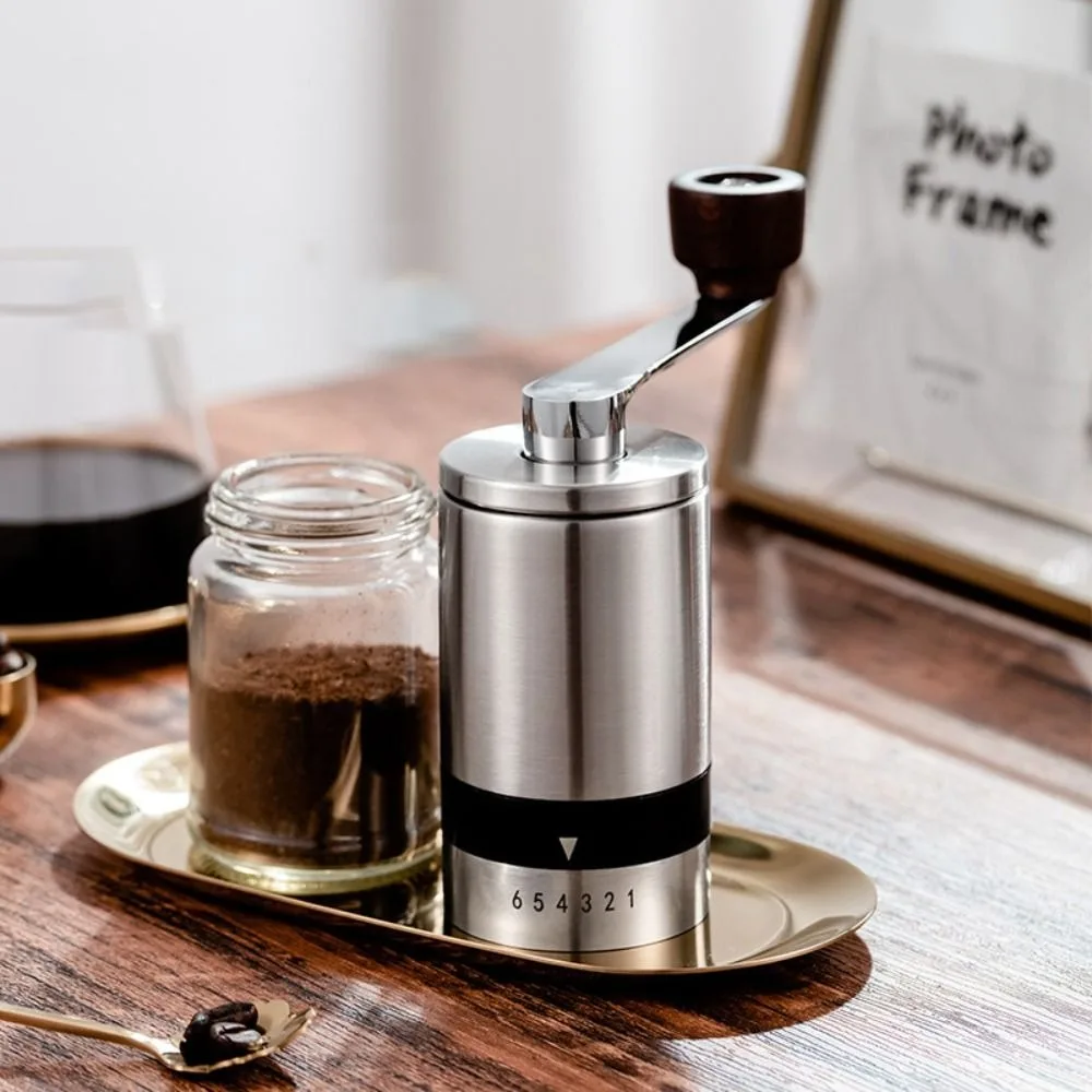 مطحنة القهوة اليدوية المكرنك، طحن السيراميك، حجم الجسيمات القابل للتعديل، مطحنة حبوب القهوة، الجسم الشفاف المحمولة #5