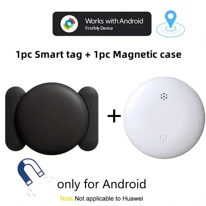 Air Tags-Android Smart Tag, Bluetooth Tracker met magnetische beschermhoes, werkt met Google's Find My Device-app voor fiets