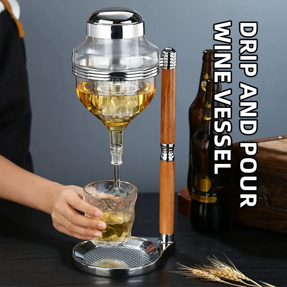 Iced wine pot, drip type cold wine dispenser, clear wine dispenser, water valve type warm wine pot