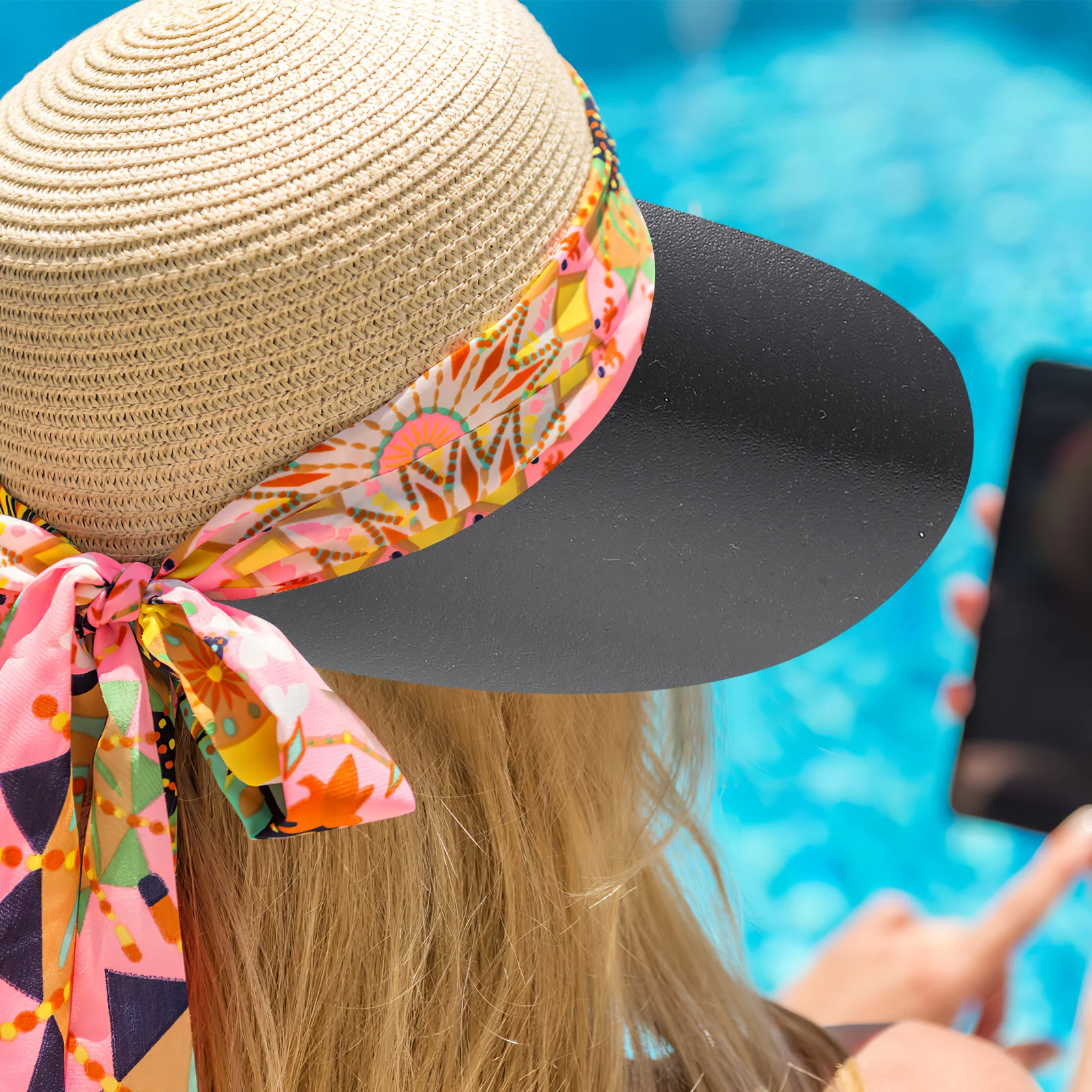 

10Pcs Woven Hat Visors Sun Protection Caps Visor Durable Sports Hat Wide Brim Visor for Women Visors for Women