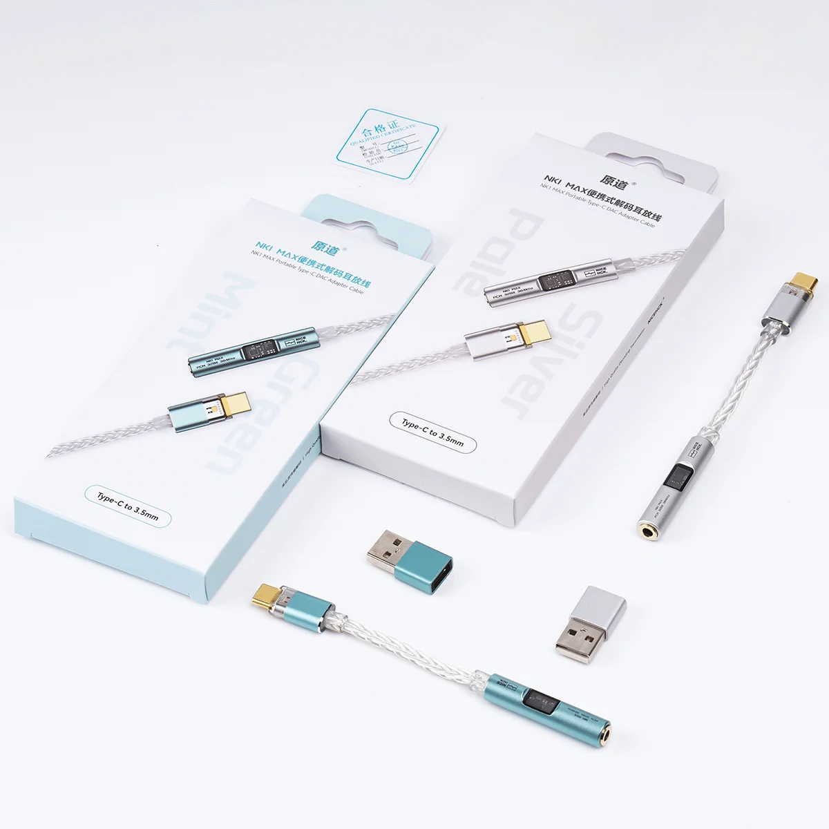 NICEHCK NK1 MAX Adapterkabel CX31993 Decodering Chip MAX97220 OP-AMP IC HiFi Draagbare Type-C DAC Versterker Verzilverde OCC Draad
