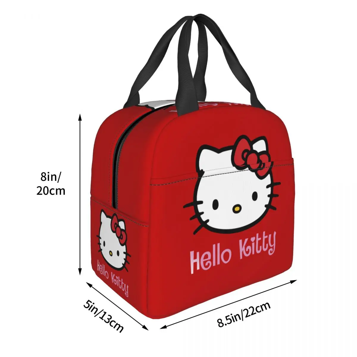 Bolsas de almuerzo con aislamiento facial de Hello Kitty, bolsa térmica reutilizable de alta capacidad, fiambrera, viaje en la playa, hombres y mujeres