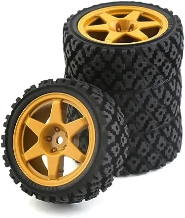 

1/10 RC On-Road Rally Tires & Wheels – 12mm Hex, Fits HPI, Tamiya, Kyosho, TA06, TT02, XV01, 4PCS