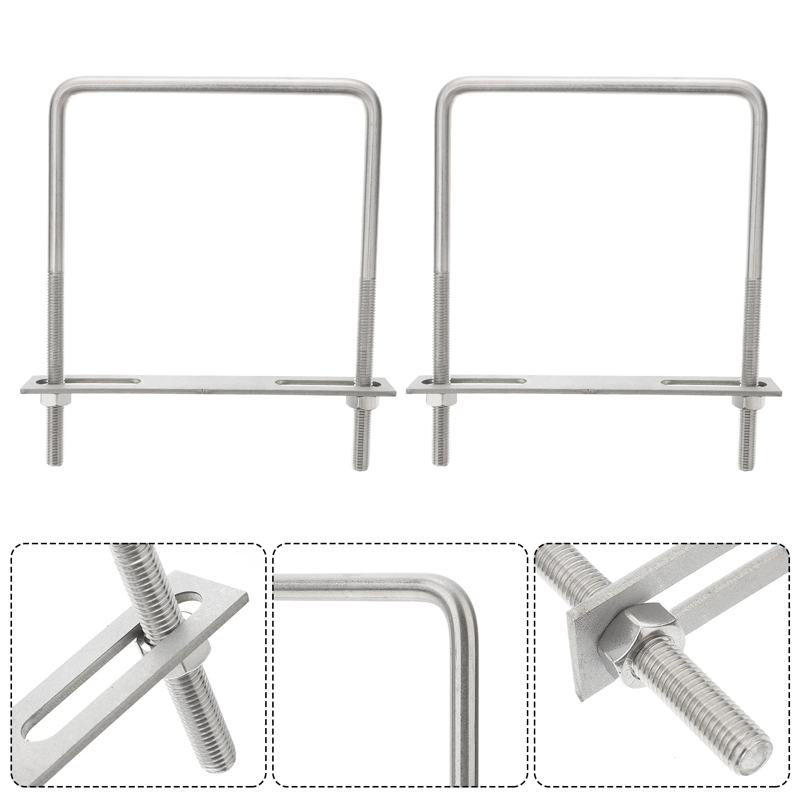 

4pcs Square Card Set Heavy Duty Right Angle Pipe Clamp Marine Stainless Steel Boat Trailer Automotive Hardware Fastener Square