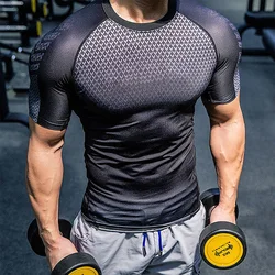 Graphic Short Sleeve Compression Shirts for Men Gym Workout Running Quick Dry T-Shirt Tops Summer Athletic Undershirt Baselayers