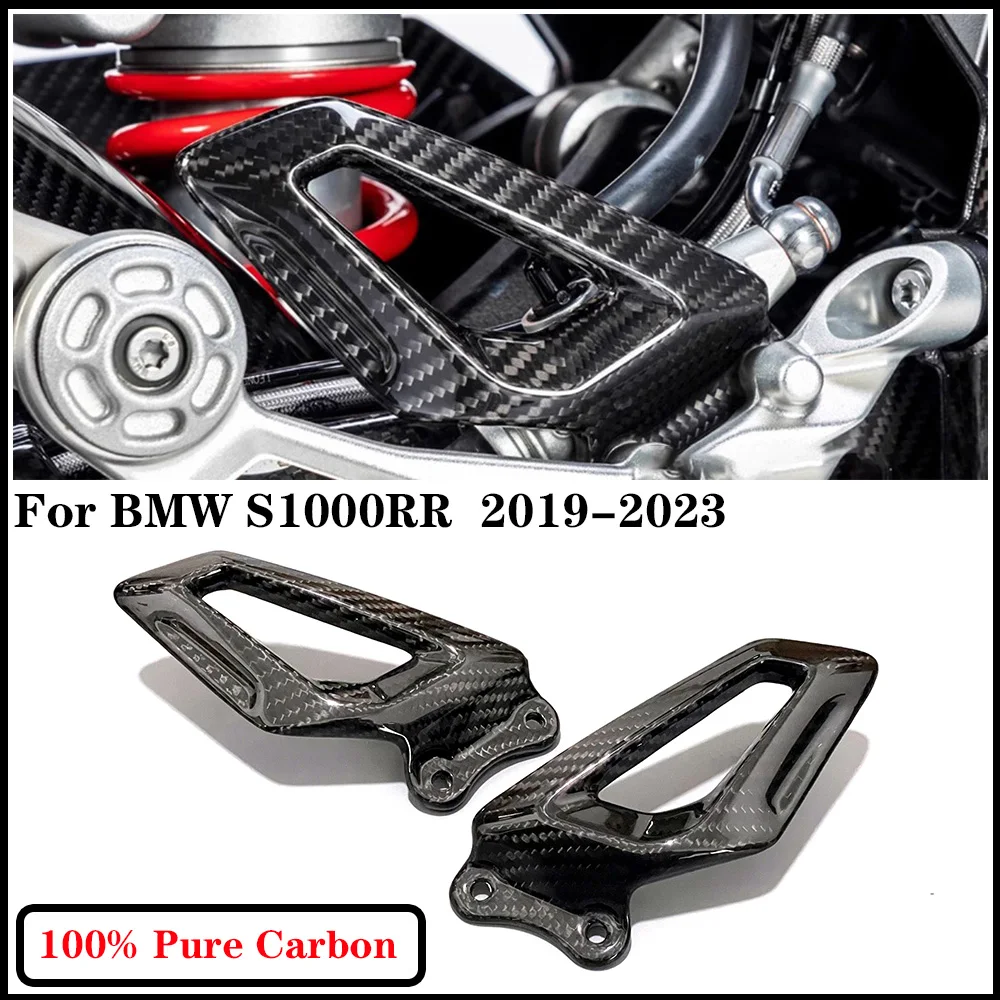 100% 3k Carbon Fiber For BMW S1000RR 2019-2023 Motorcycle Accessories Heel Plates Guards Footrests