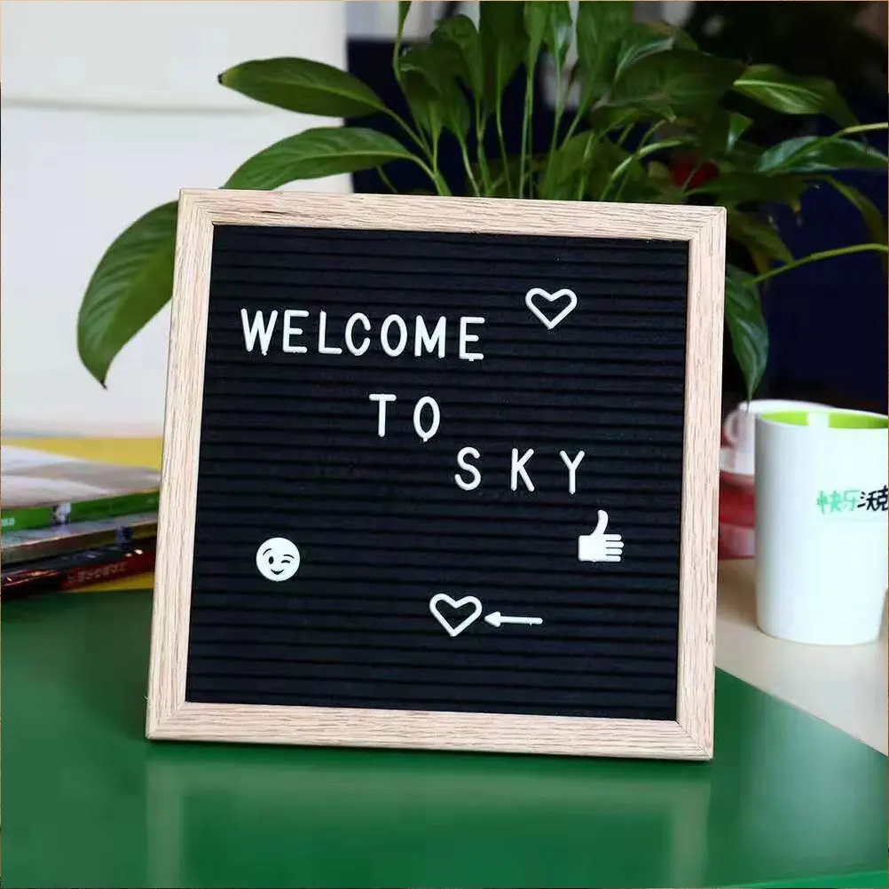 

1pc Letter Message Board Diy Felt Chalkboard Wooden Frame Blackboard 2 Letter Boards Teaching Tool Display For Quotes