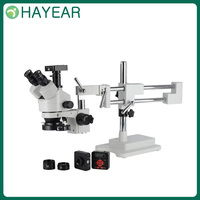 HAYEAR 16MP HDMI usb Microscope Camera 3.5X-90X Simul-Focal digital Double Boom Stand Trinocular Stereo microscope 144pc light