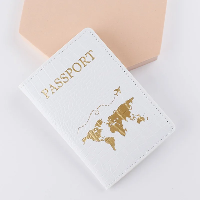 Funda portátil de piel sintética para hombre y mujer, accesorio de viaje para pasaporte, billetera de negocios, regalo