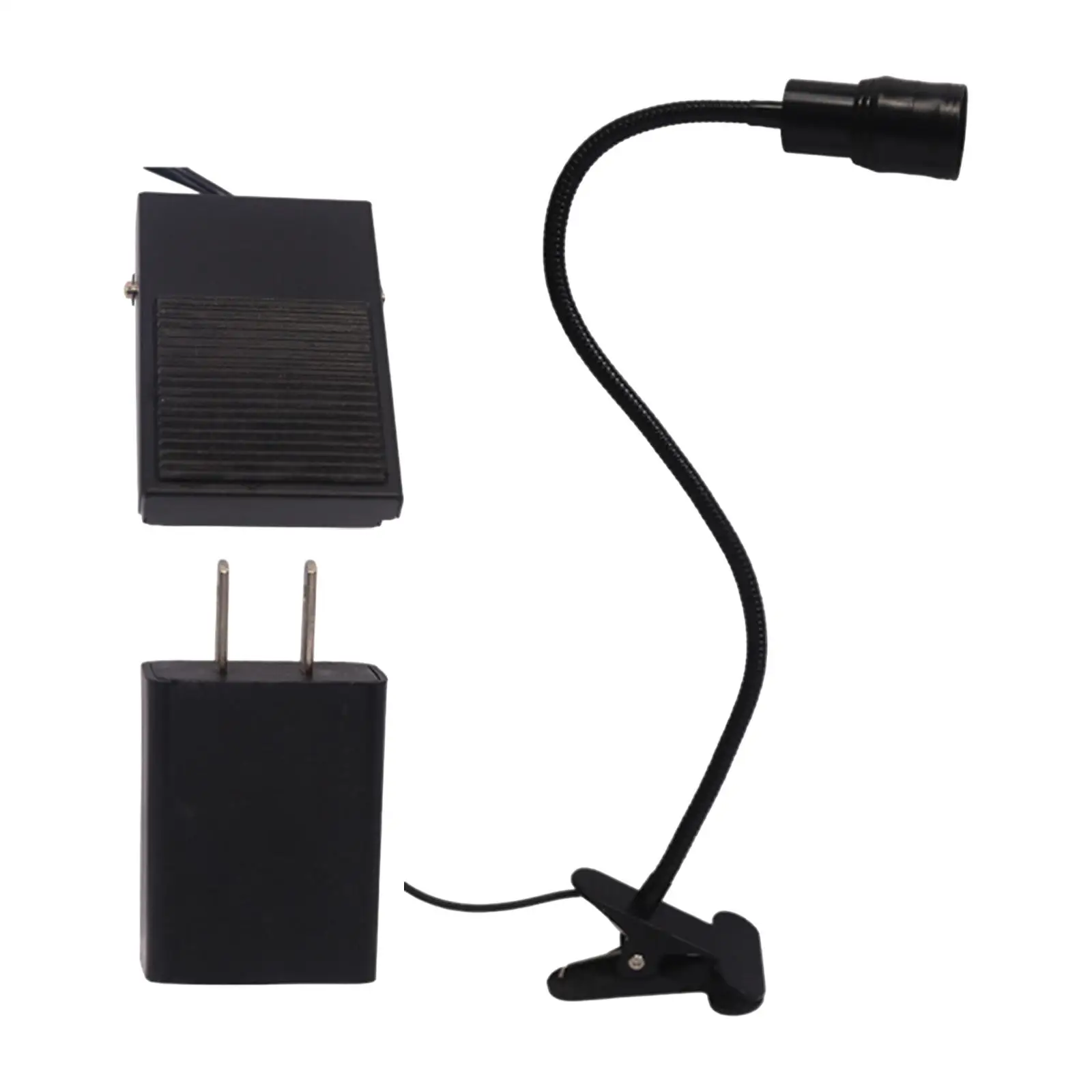 Gel Nail Lamp for Manicure Salon with Foot Pedal and Flexible Clamp for Lash Extension and Makeup Table
