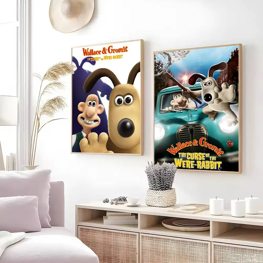 1 قطعة والاس و G-GromitS الكلب ذاتية اللصق ملصق فني ديكور اللوحة جدار ورق فني ديكور المنزل