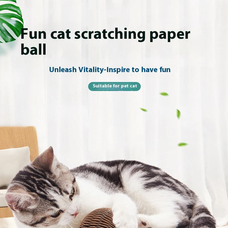 

2024 Corrugated Paper Round Cat Scratch Paper Ball Cat Scratch Board Catnip Ball Honeycomb Ball Cat Toy