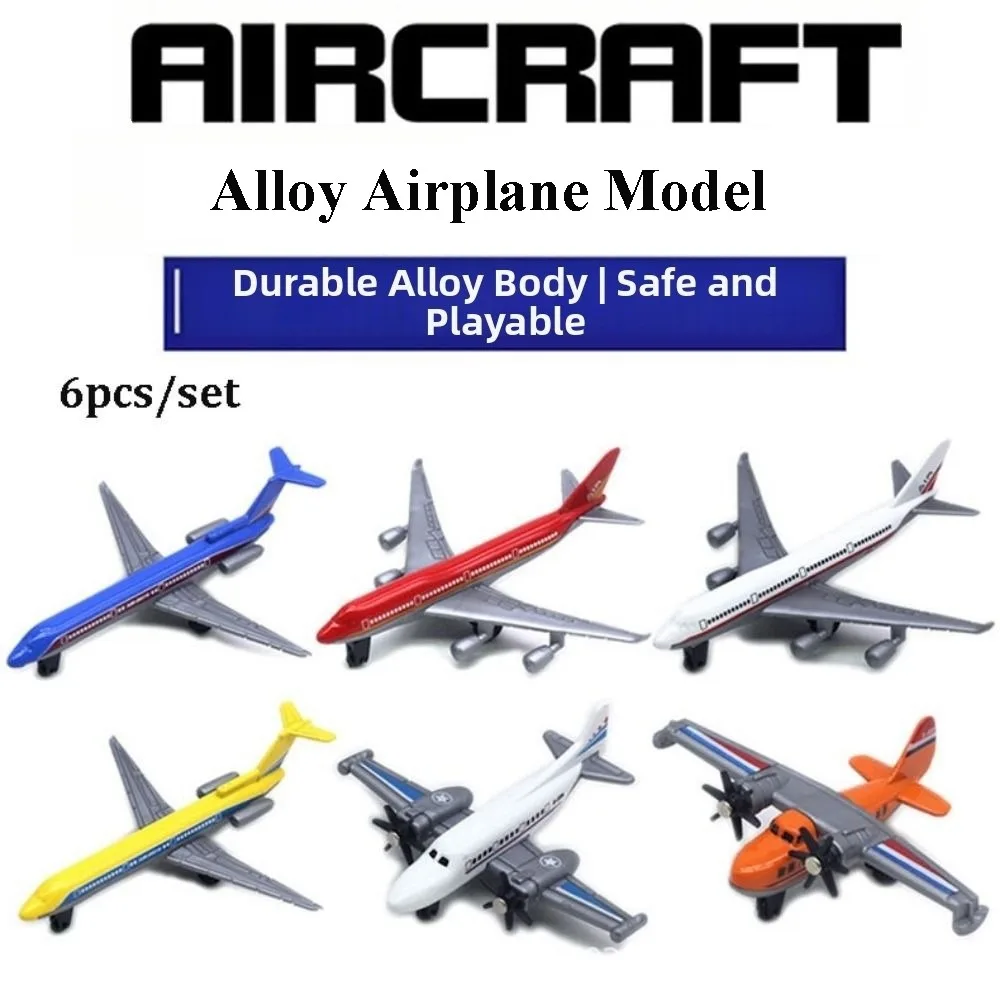 

1/6pcs High Quality 1:64 Alloy Diecast Fighter Metal Plastic Multicolors Transport Plane Passenger Airplane Model Set Home Decor