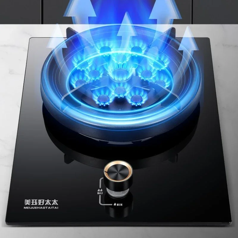 Home Fiery Energy Saving Stove, Built-in Gas Stove, Tabletop Dual-use Timer Gas Stove, Tempered Glass Single Burner Stove