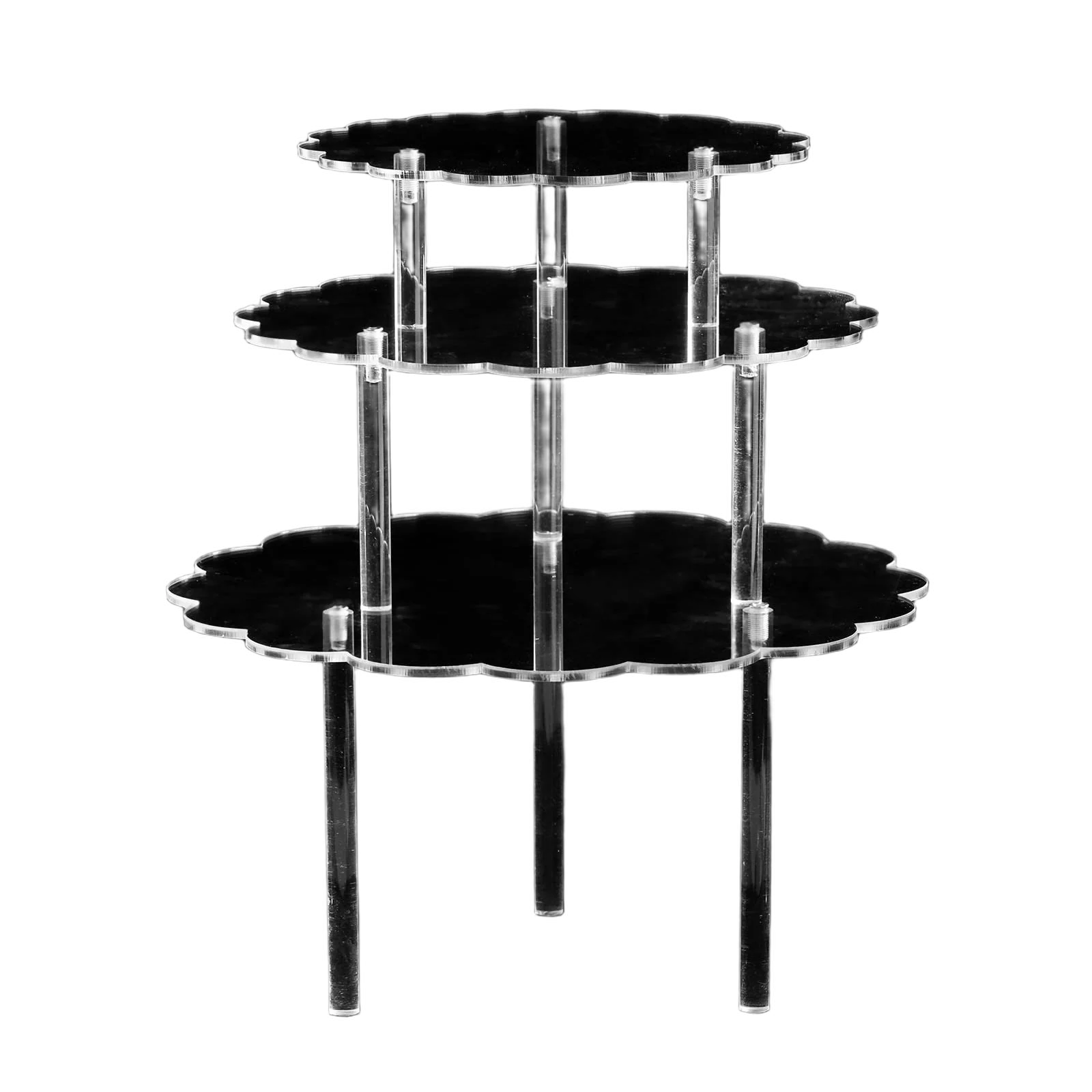 

Weddings Birthday Parties Clear Cake Stand Dessert Display Decorative Cake Riser For Events Flower Shape Design