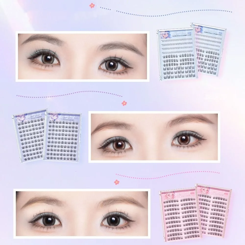 

Fashion 5D Glue-Free Fake Lashes Soft DIY Self-adhesive False Eyelashes Resuable Makeup Segmented Eyelashes Bundles Ladies Girls