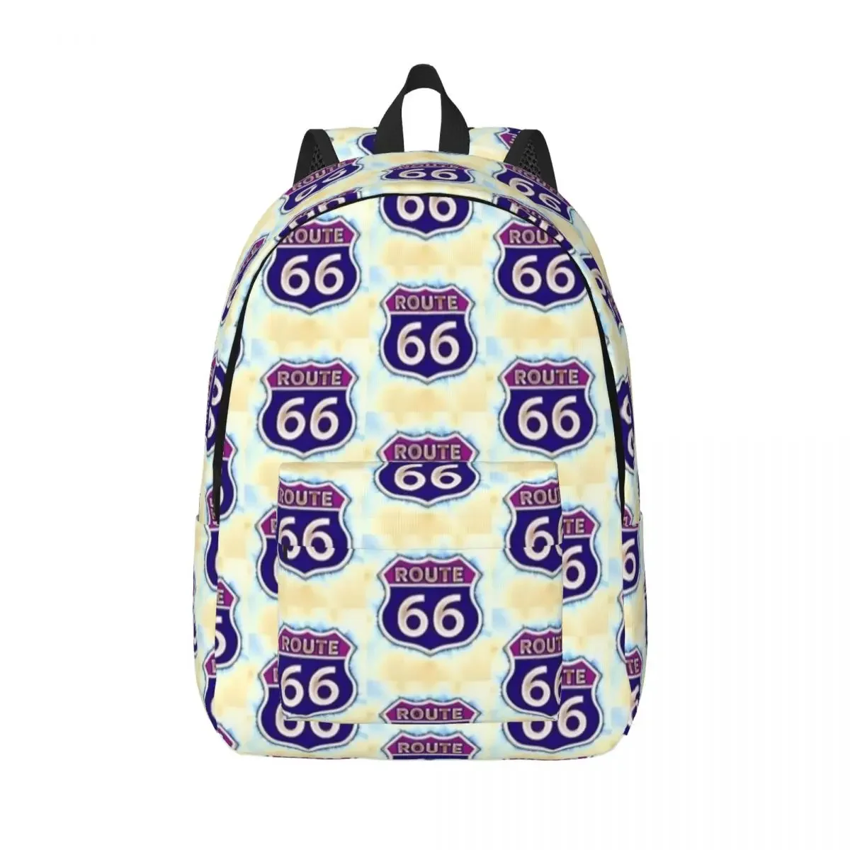 US Route 66 Sign Casual Backpack with Pocket Student Hiking Travel Daypack for Men Women Laptop Computer Shoulder Bag