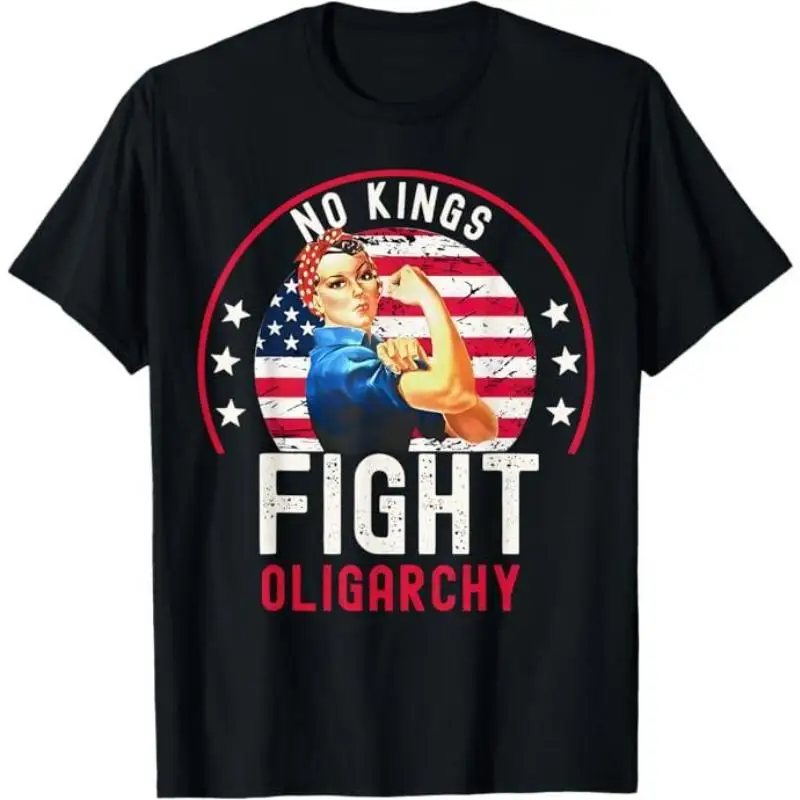 

Vintage Rosie The Riveter T-shirt Men's We Can Do It Feminist Political Tee No Kings Fight Oligarchy Patriotic Gift