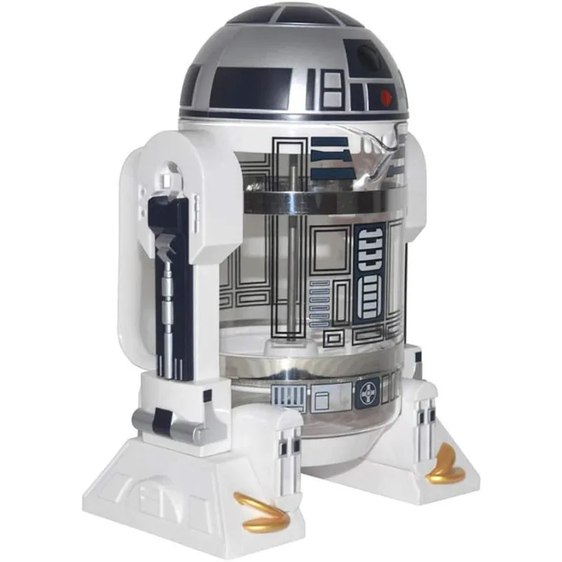 Popular.NBCDY Hand Coffee Machine, Creative Robot R2D2 Mini Stainless Steel Filter Coffee Maker, Home Insulation Pressure Pot