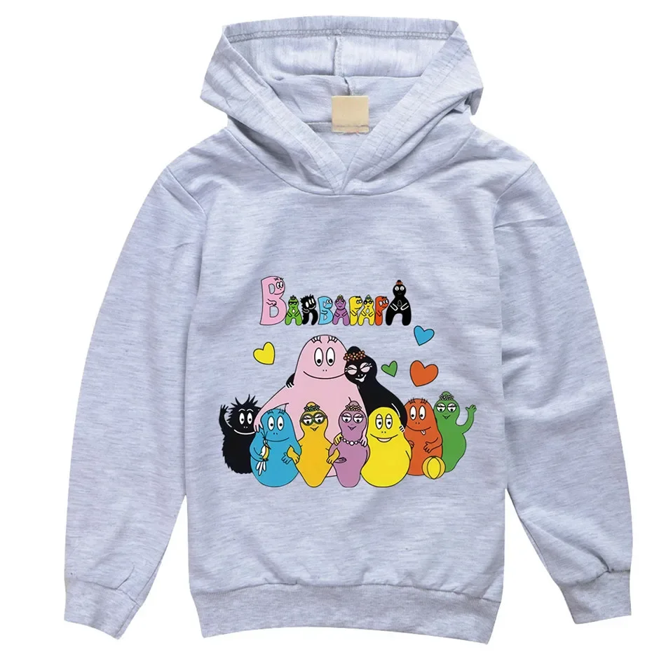 Cartoon Pattern Sweatshirts Video Game Anime Barbapapa Sporty Fashion Clothes Casual Daily Tops Loose Hoodies Autumn Winter