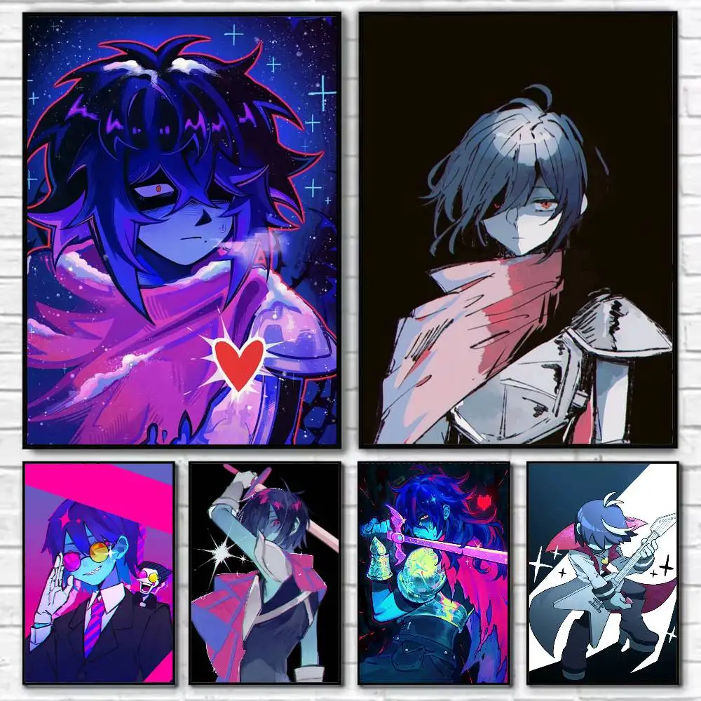 

D-Deltarune K-Kris Poster Self-adhesive Art Waterproof Paper Sticker Coffee House Bar Room Wall Decor
