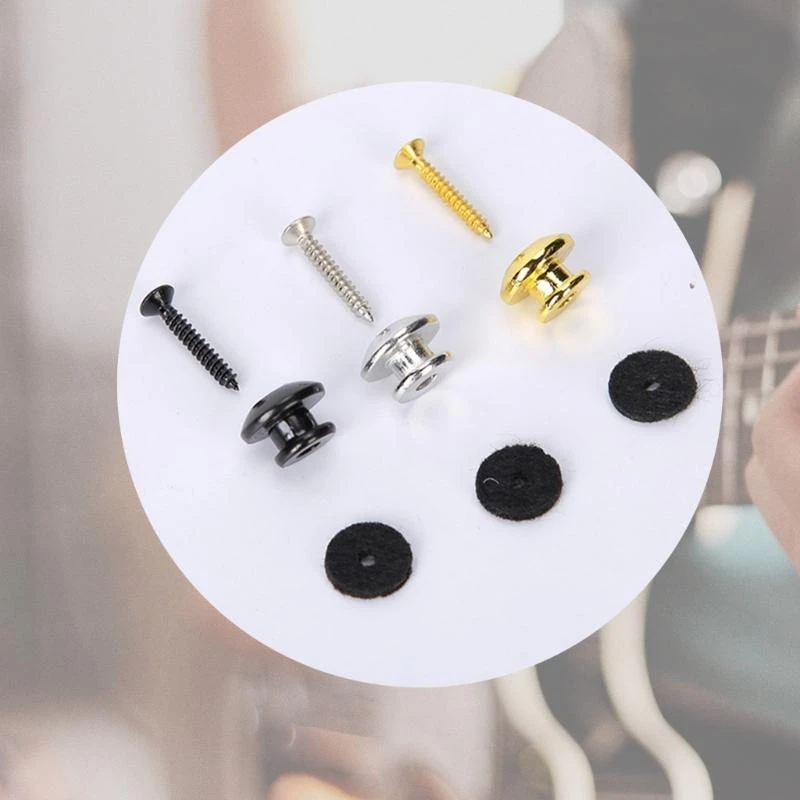K0EF 2 Pcs Guitar Strap Lock Buttons Metal End Pins Security Straplocks Belt Buckle Retainer System for Guitar Bass Ukulele