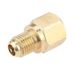 1Pc R134A Refrigerant Tank/Vacuum Pump Adapter To R12 AC Fitting Adapter W/ Valve Cores 1/2
