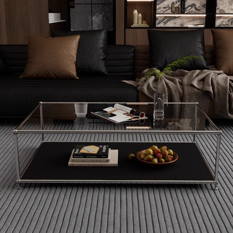 

Classic High Quality Coffee Tables Glass Top Japanese Black Coffee Tables Modern Designer Mesa De Centro Sala Furniture For Home