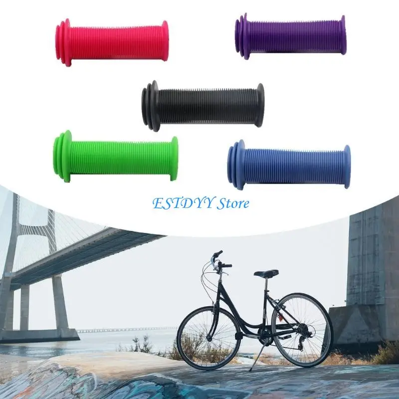 G6DE 1Pair Antislip Rubber Bike Handlebars Grips Scooter Foldings Bike Handle Grips