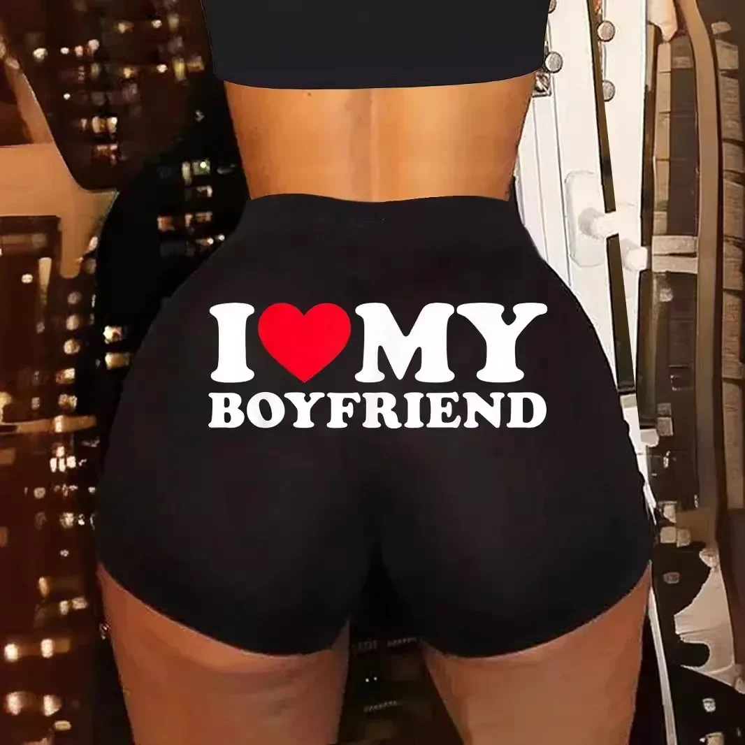 Newest Women Shorts Sleep Bottoms Pajamas Boxers Black S M L Love Letter Printing Painted Design Casual Sports Fitness Sleep