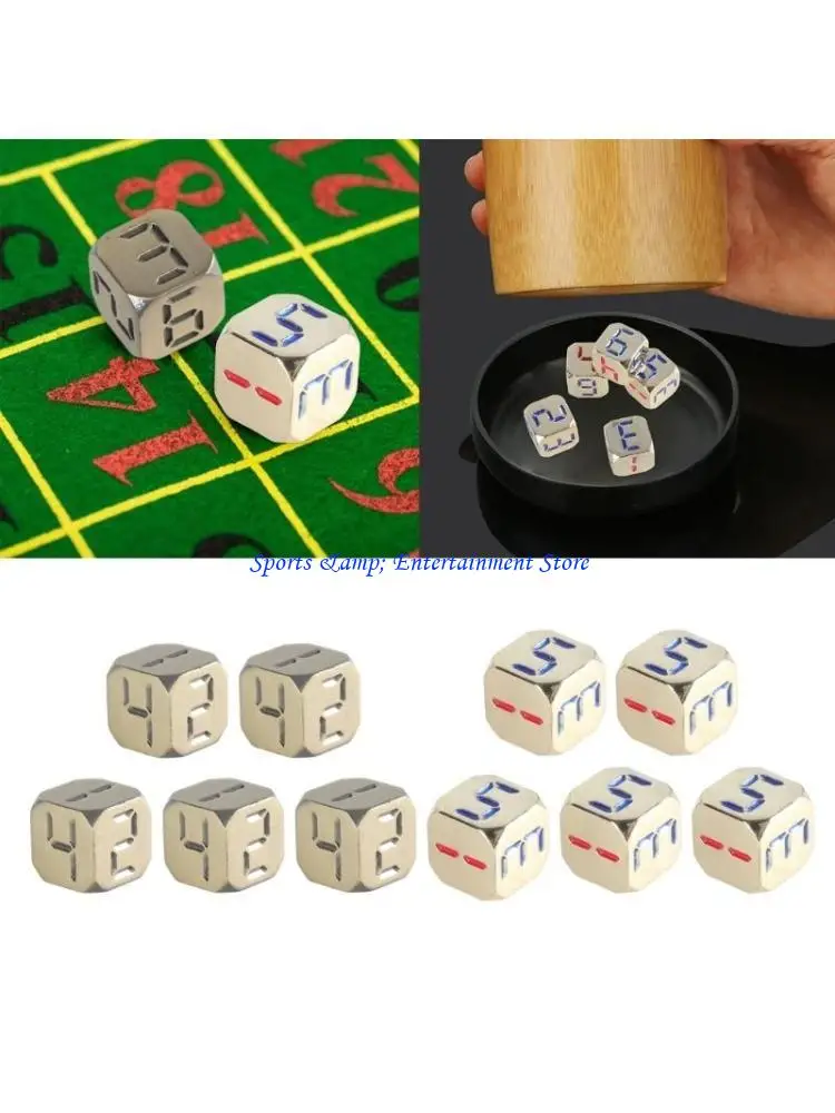 

G7NF Game Playings Rounded Block Math Teaching Educational Toy Dices Small Colorful Alloys Six Sided Dices Cubes with Number