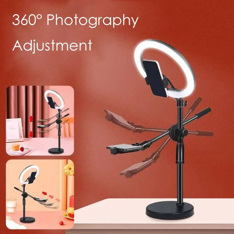 

Прямая съемка видео сотовый телефон кронштейн для прямой трансляции заполняющий свет натюрморт съемка светильник настольный верхний светодиодный кольцевой светильник кронштейн