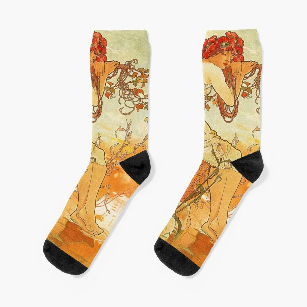 Alphonse mucha - art Socks Anime Socks