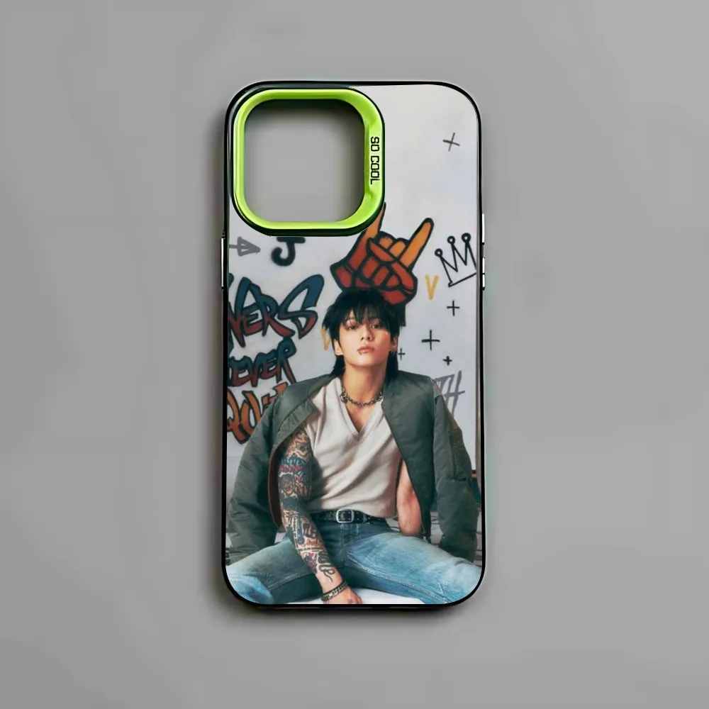 J-JungkookS Golden Cool Singer Phone Case For Samsung S24 S23 S22 S21 S20 S10 FE Note 20 Ultra 5G Lite Plus Candy Back Cover