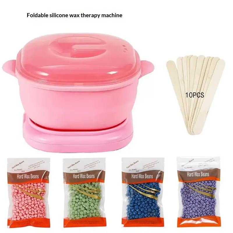 Foldable Wax Heater Hair Removal Wax Machine Portable Silicone Wax Warmer 400ML SPA Body Epilator Paraffin Wax Pot For Travel